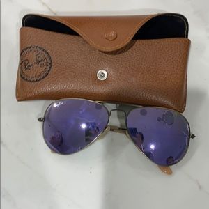Ray Ban Aviator Flash with Purple Lenses